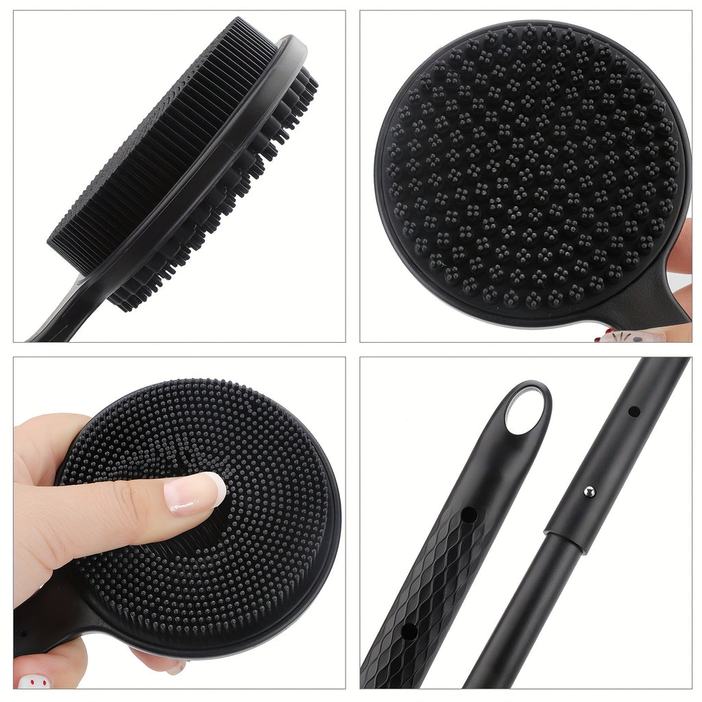 Telescopic Shower Scrubber, Soft Adjustable Long-Handle Bath Brush, Gentle Back Scrubber for Deep Clean & Light Beige Care, Gift, Extra Large Bath Brush, Bath Brush Long Handle For Shower, Bath Accessories, Long Handled Shower Brush, Tub Cleaning Brush,