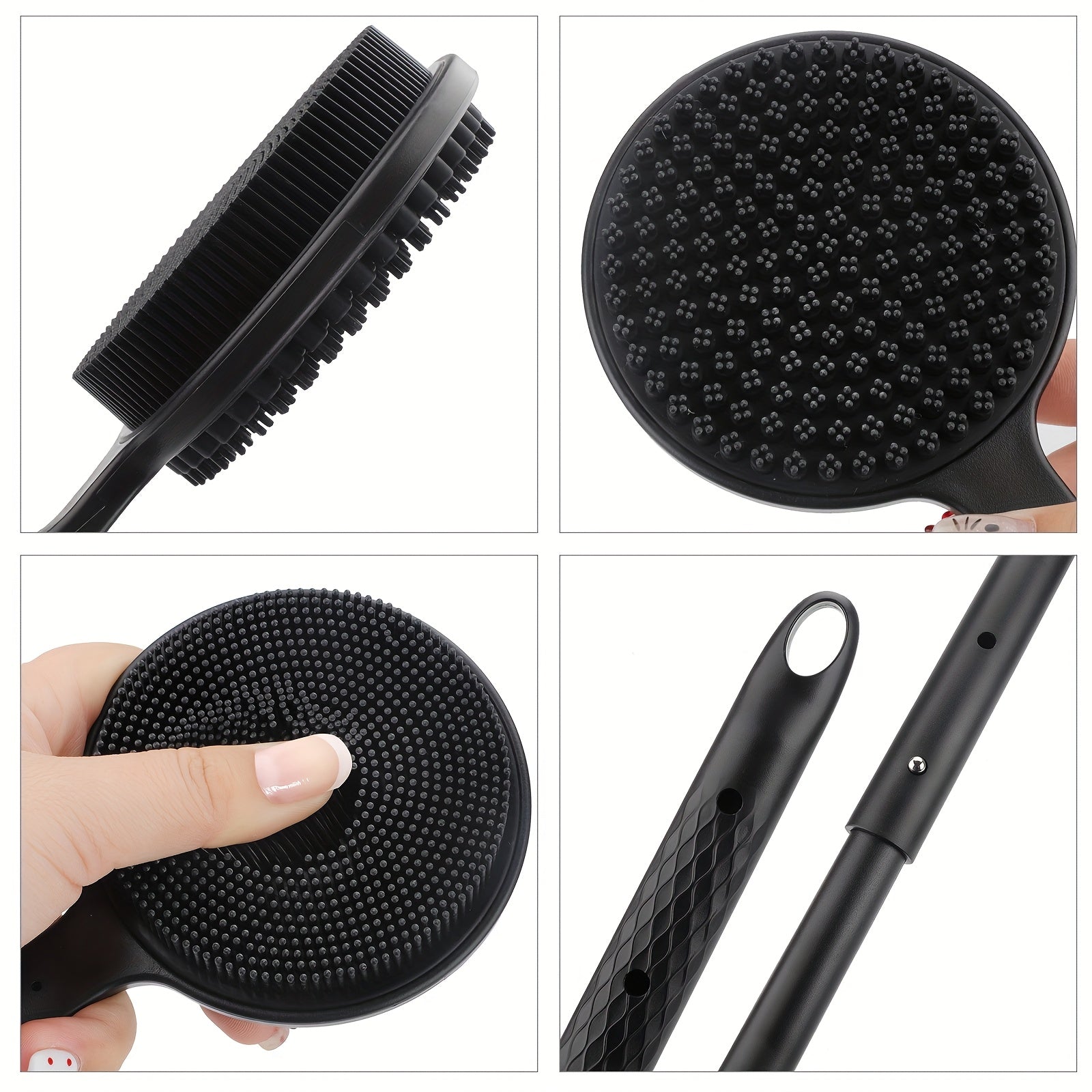 Telescopic Shower Scrubber, Soft Adjustable Long-Handle Bath Brush, Gentle Back Scrubber for Deep Clean & Light Beige Care, Gift, Extra Large Bath Brush, Bath Brush Long Handle For Shower, Bath Accessories, Long Handled Shower Brush, Tub Cleaning Brush,
