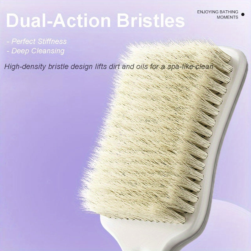 2 Pack Extra Long Handle Bath Brush With Ergonomic Grip, Back Scrubber For Exfoliation & Deep Cleaning, Firm Bristles For Dead Skin Removal, Hanging Hook For Shower Storage, Ideal For Seniors & Limited Mobility, Extended Reach, Heavy-Duty, Non-Slip Grip