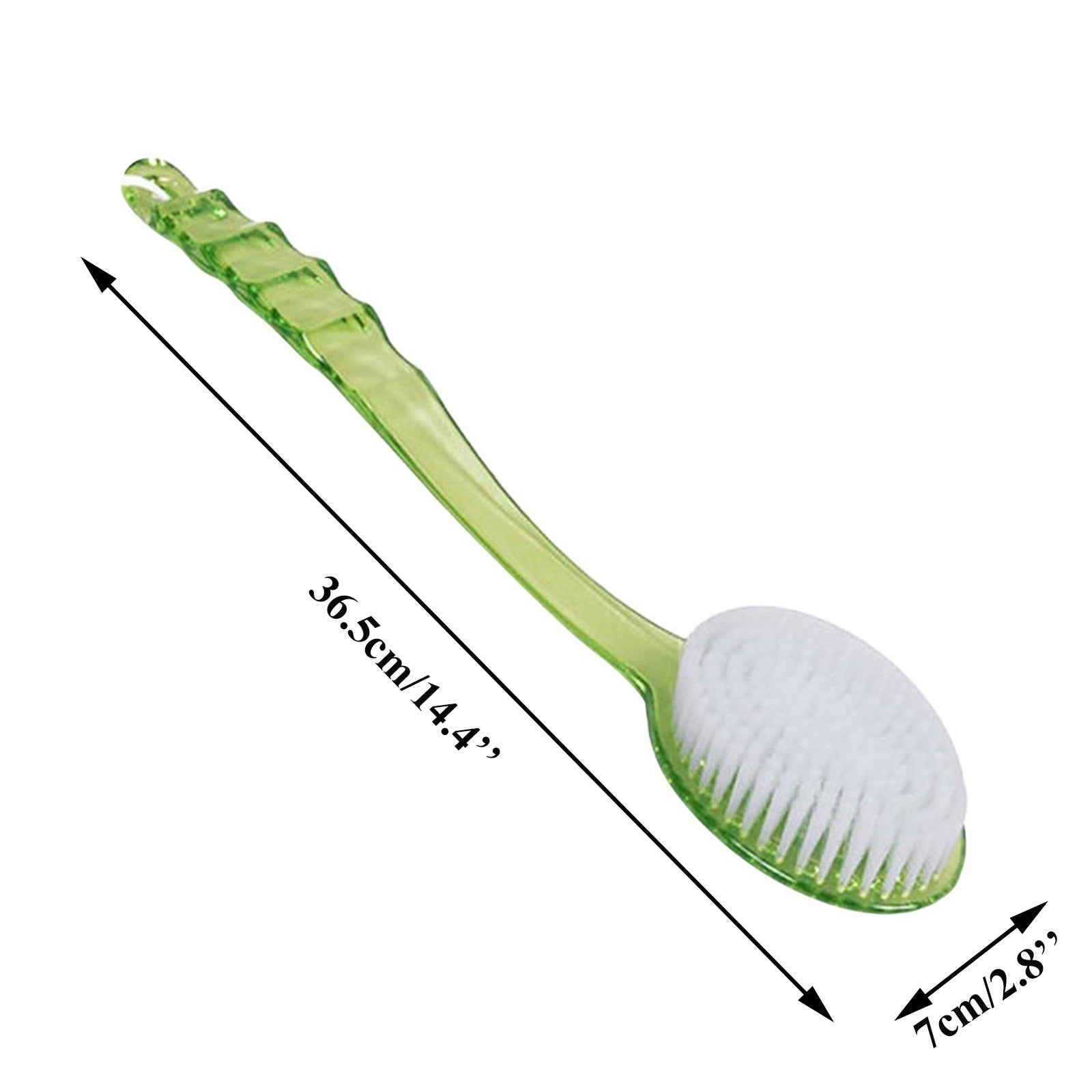 1pc Long Handle Bath & Shower Brush with Exfoliating Bristles - Green Ergonomic Body Massager, Durable Bristles for Deep Cleansing, Light Beige Scrub & Shower/Bath Use - Manual Operation, No Electricity, Easy Storage (Bathroom/Kitchen)