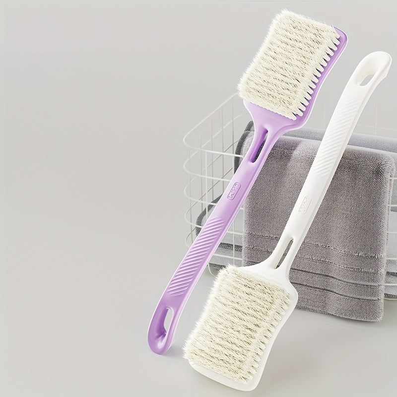 2 Pack Extra Long Handle Bath Brush With Ergonomic Grip, Back Scrubber For Exfoliation & Deep Cleaning, Firm Bristles For Dead Skin Removal, Hanging Hook For Shower Storage, Ideal For Seniors & Limited Mobility, Extended Reach, Heavy-Duty, Non-Slip Grip