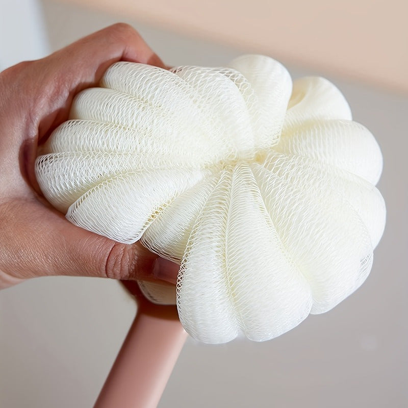 Dual-Sided Bath Body Brush with Long Handle - Non-Electric Exfoliating and Massage Back Scrubber with Bristle Brush & Loofah Sponge - Skin Cleansing and Exfoliating Tool for Men and Women - Bathroom Essentials & Accessory