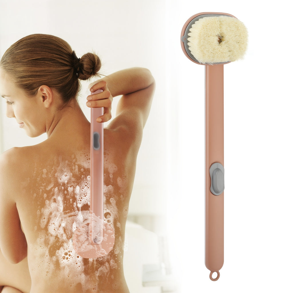 1pc Liquid Bath Brush, Exfoliating Shower Back Scrubber With Hanging Loop, Detachable Brush Head, Built-in Body Wash Reservoir, Ideal For Deep Clean & Massage