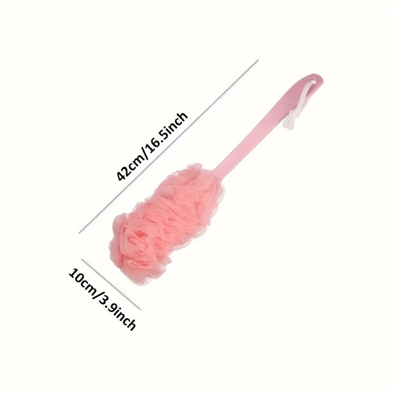 Extra-Large Long Handle Bath Brush - Soft Mesh Shower Scrubber for Deep Clean & Exfoliation, Ideal for Men & Women