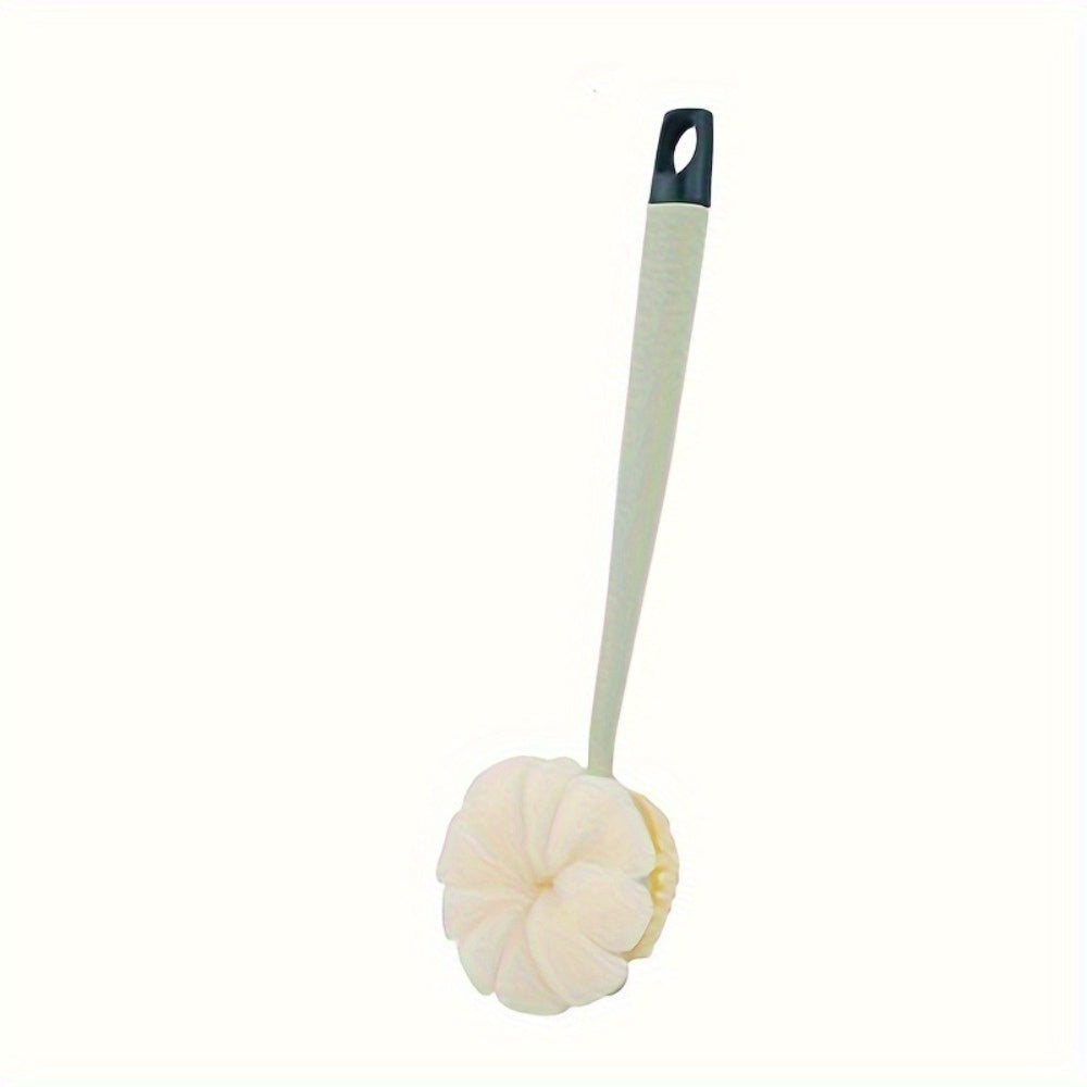 Long Handle Dual-Sided Shower Brush - Heavy-Duty Back Scrubber & Massager with Non-Slip Grip - Exfoliating Brush and Loofah Sponge for Body, Back, Feet - Manual Bath & Shower Tool - No Electricity Needed - Ideal for Men & Women - Bathroom Essentials,