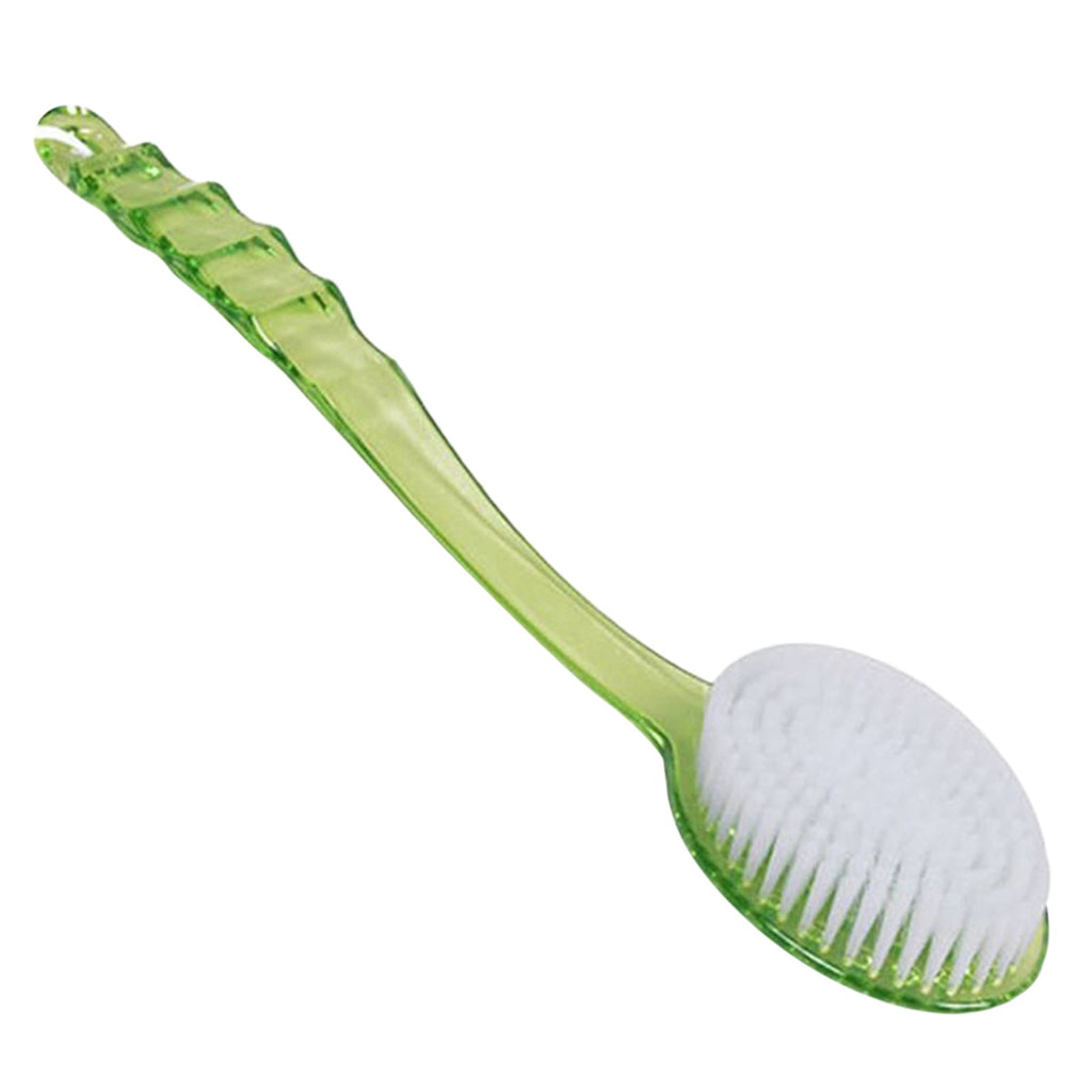 1pc Long Handle Bath & Shower Brush with Exfoliating Bristles - Green Ergonomic Body Massager, Durable Bristles for Deep Cleansing, Light Beige Scrub & Shower/Bath Use - Manual Operation, No Electricity, Easy Storage (Bathroom/Kitchen)