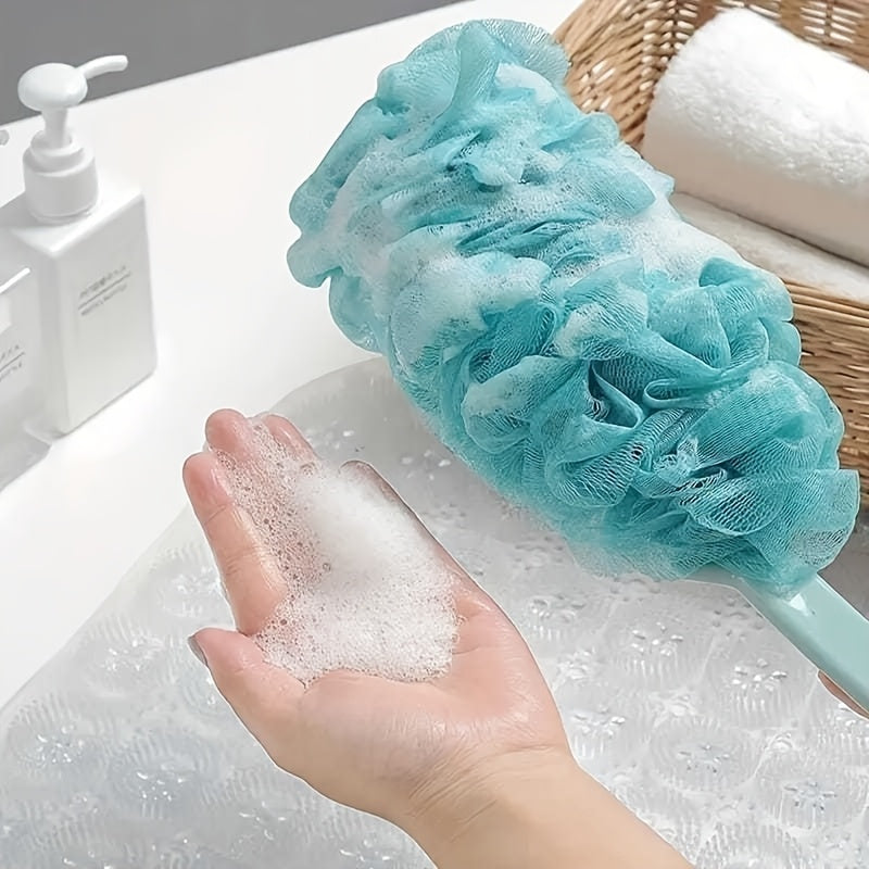 Extra-Large Long Handle Bath Brush - Soft Mesh Shower Scrubber for Deep Clean & Exfoliation, Ideal for Men & Women