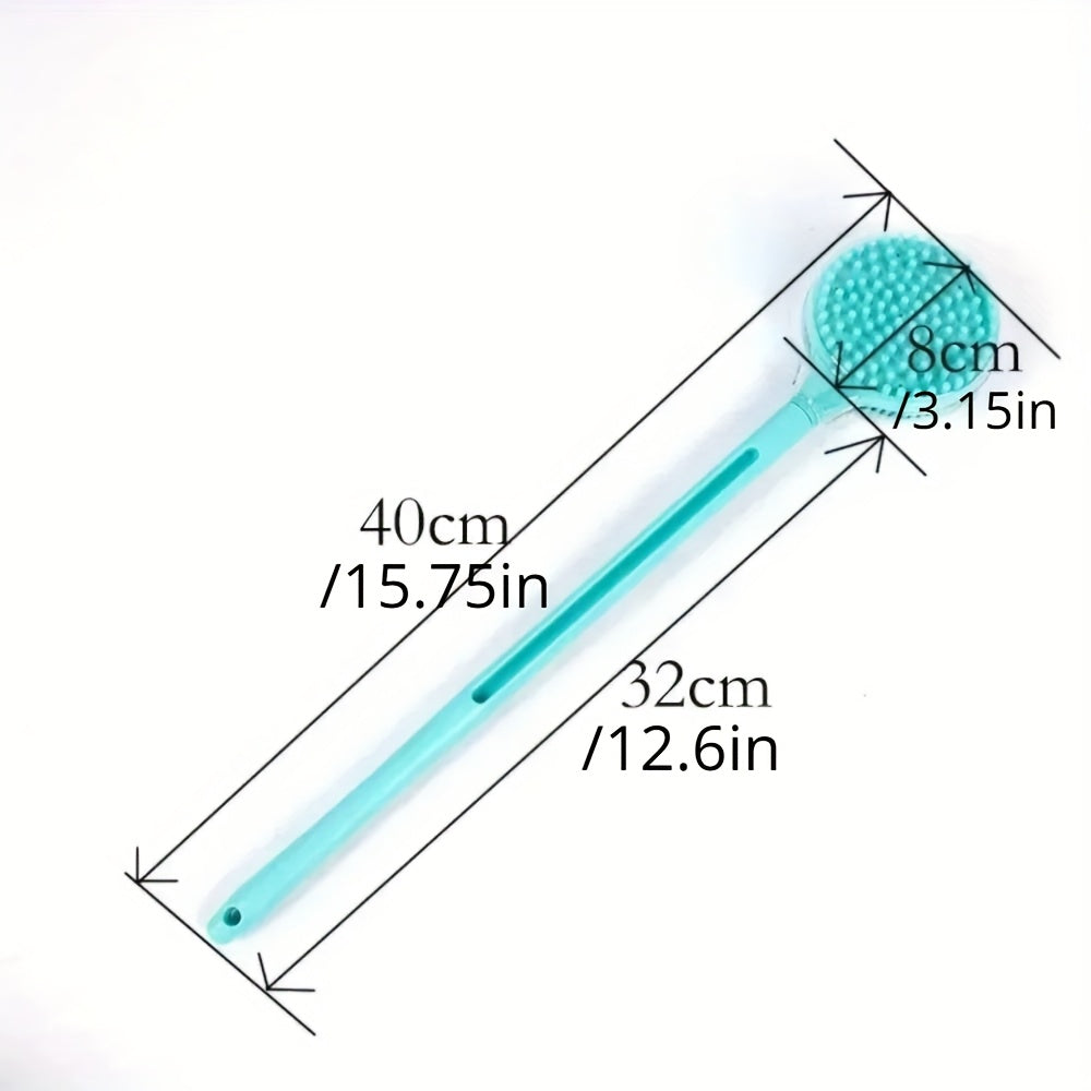 1pc Long Handle Soft Hair Bath Brush, Back Scrubber and Body Massage Brush for Shower - No Battery Required, Ball Brush, Bathroom Brushes