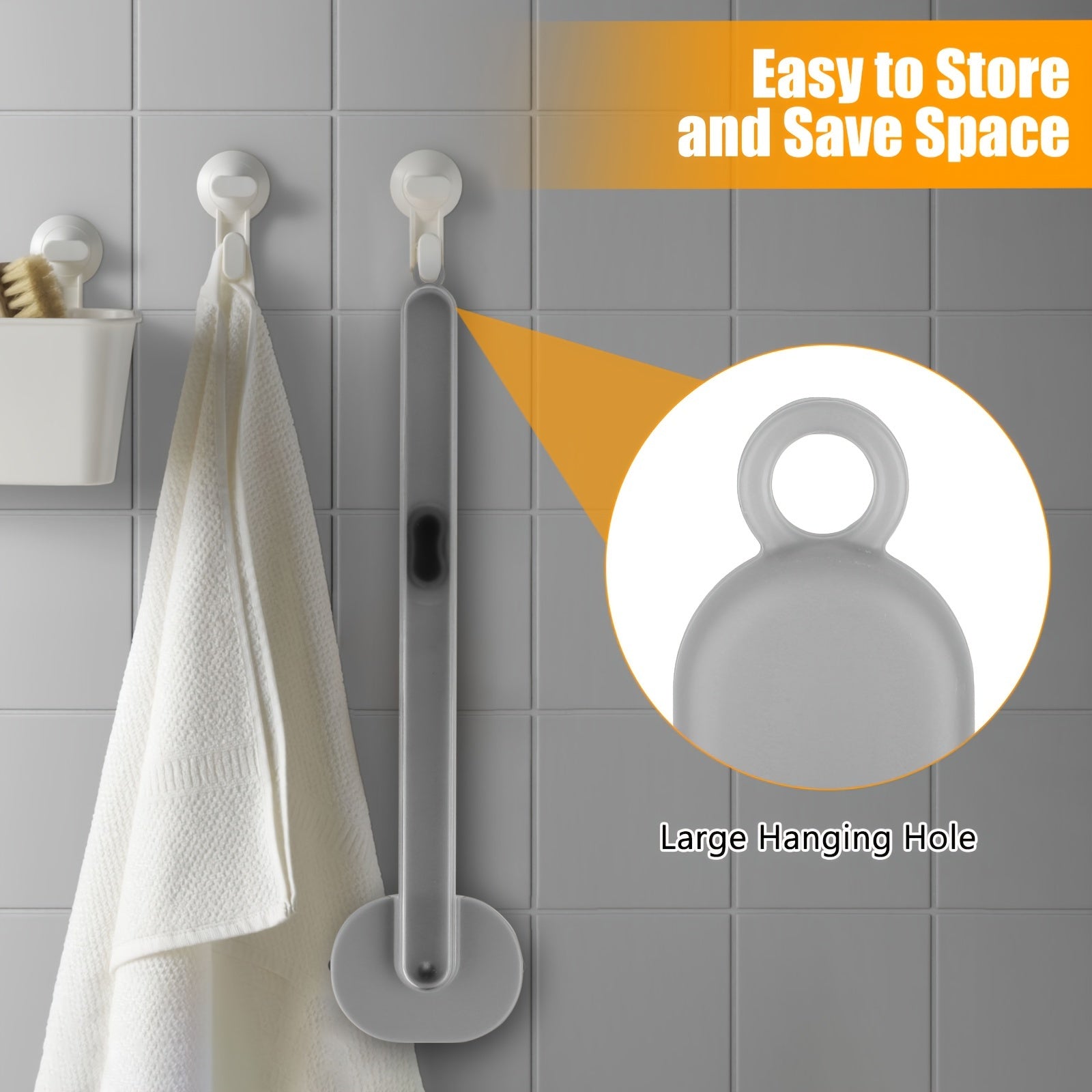 1pc Liquid Bath Brush, Exfoliating Shower Back Scrubber With Hanging Loop, Detachable Brush Head, Built-in Body Wash Reservoir, Ideal For Deep Clean & Massage