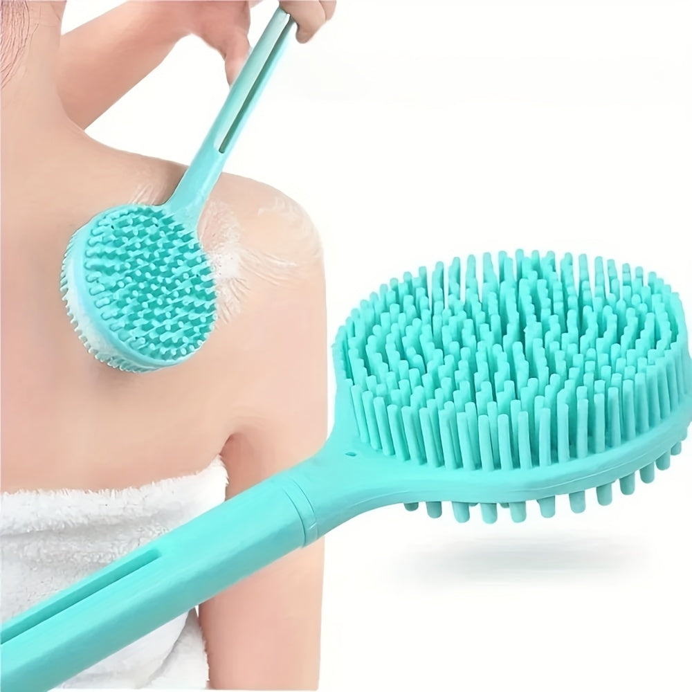 1pc Long Handle Soft Hair Bath Brush, Back Scrubber and Body Massage Brush for Shower - No Battery Required, Ball Brush, Bathroom Brushes