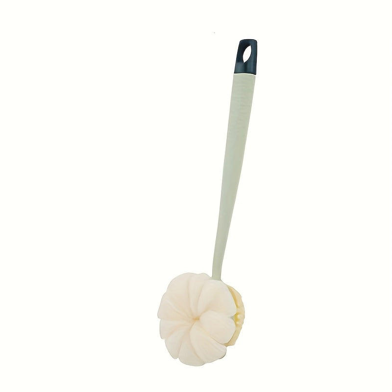 Long Handle Dual-Sided Shower Brush - Heavy-Duty Back Scrubber & Massager with Non-Slip Grip - Exfoliating Brush and Loofah Sponge for Body, Back, Feet - Manual Bath & Shower Tool - No Electricity Needed - Ideal for Men & Women - Bathroom Essentials,