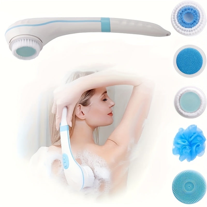 New Electric Bath Brush Home Automatic Back Scrubber Detachable Head Shower Massager, Lightweight and Portable