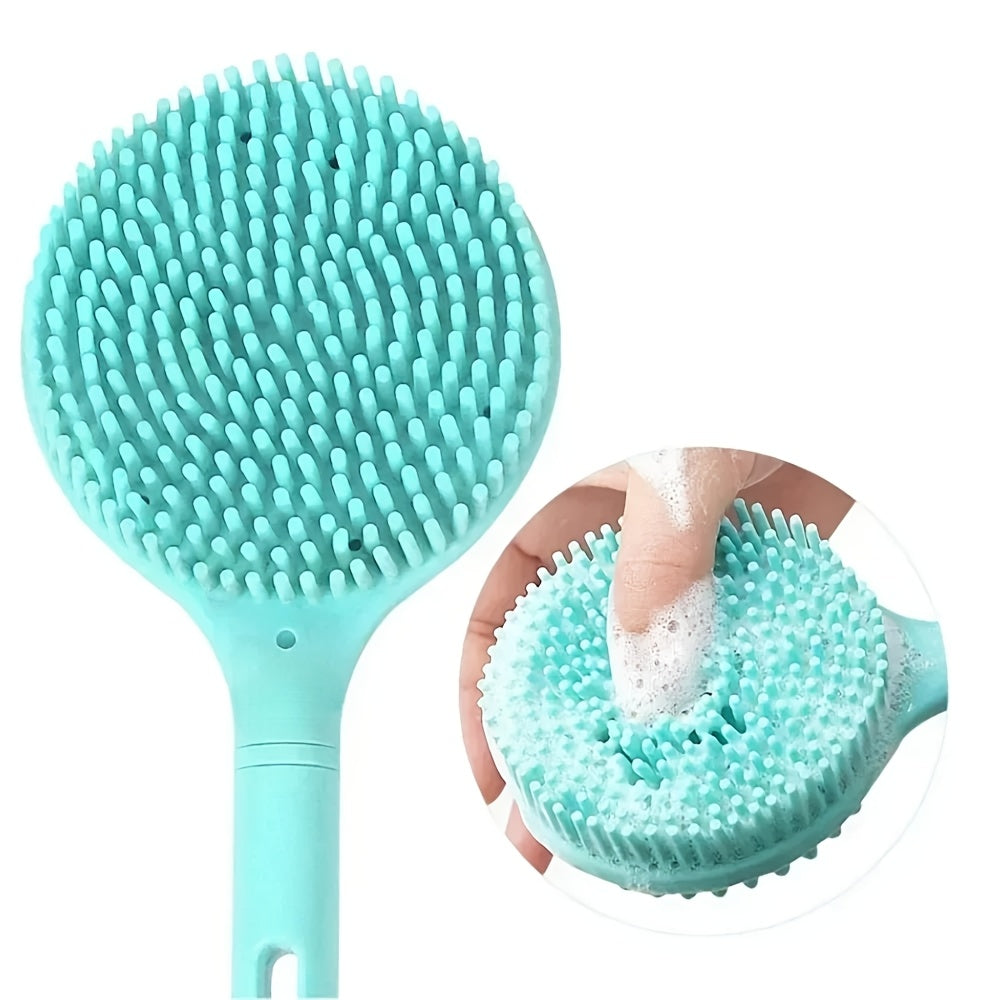 1pc Long Handle Soft Hair Bath Brush, Back Scrubber and Body Massage Brush for Shower - No Battery Required, Ball Brush, Bathroom Brushes